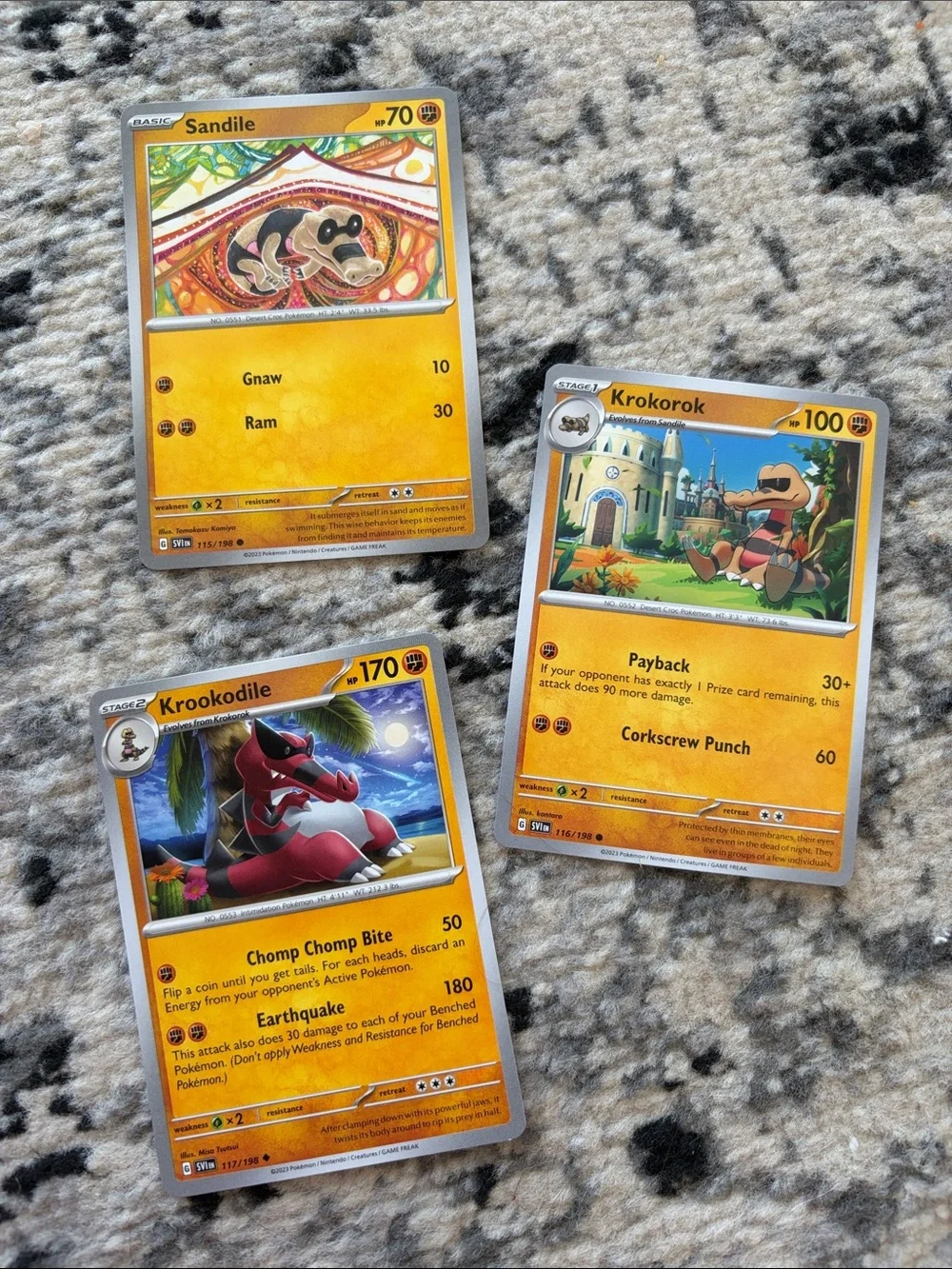 Sandile, Krokorok, Krookodile Evolution Lot | Scarlet & Violet Base Set |✨5/$25✨